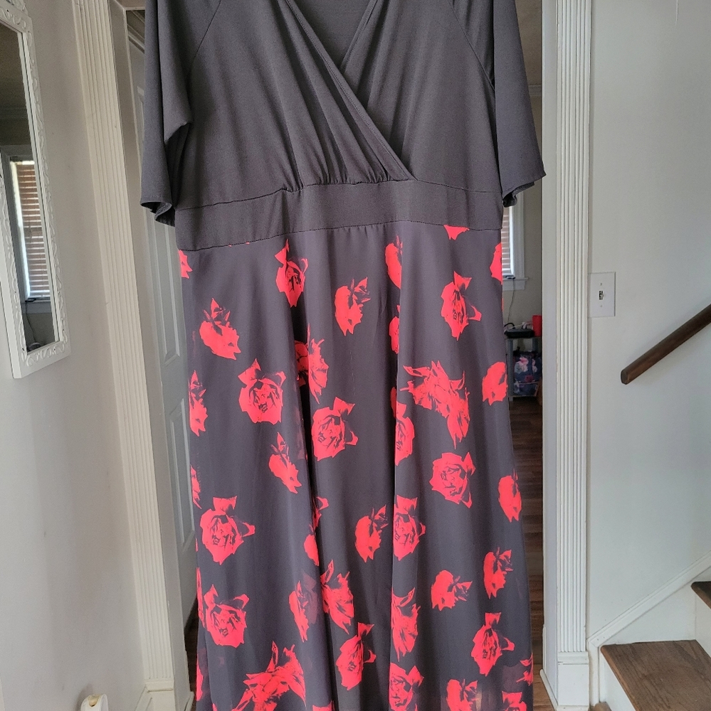 Fun and Flirty Faux Wrap Front Floral Dress